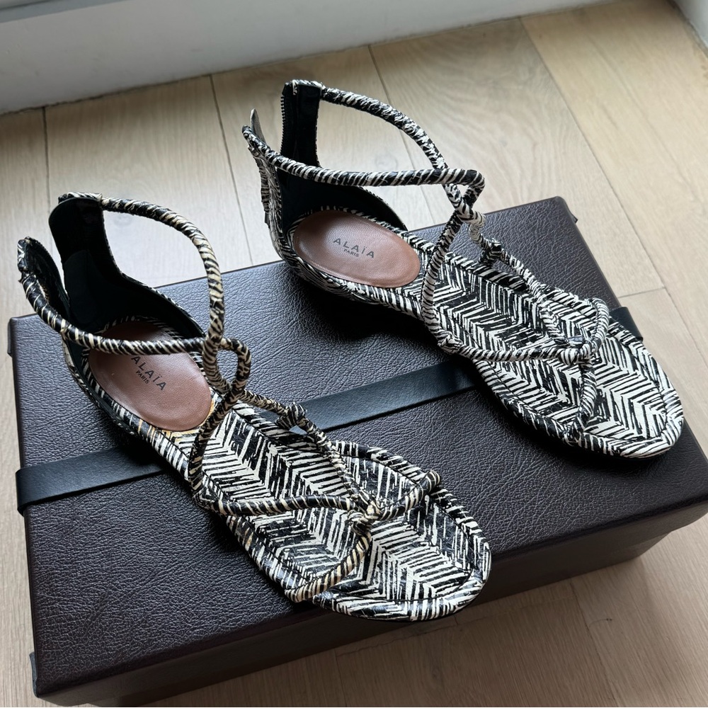 Alaia snakeskin sandals